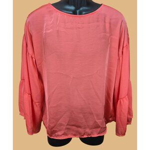 Ivy Jane Womens Coral Bell Sleeve Blouse Medium NWT